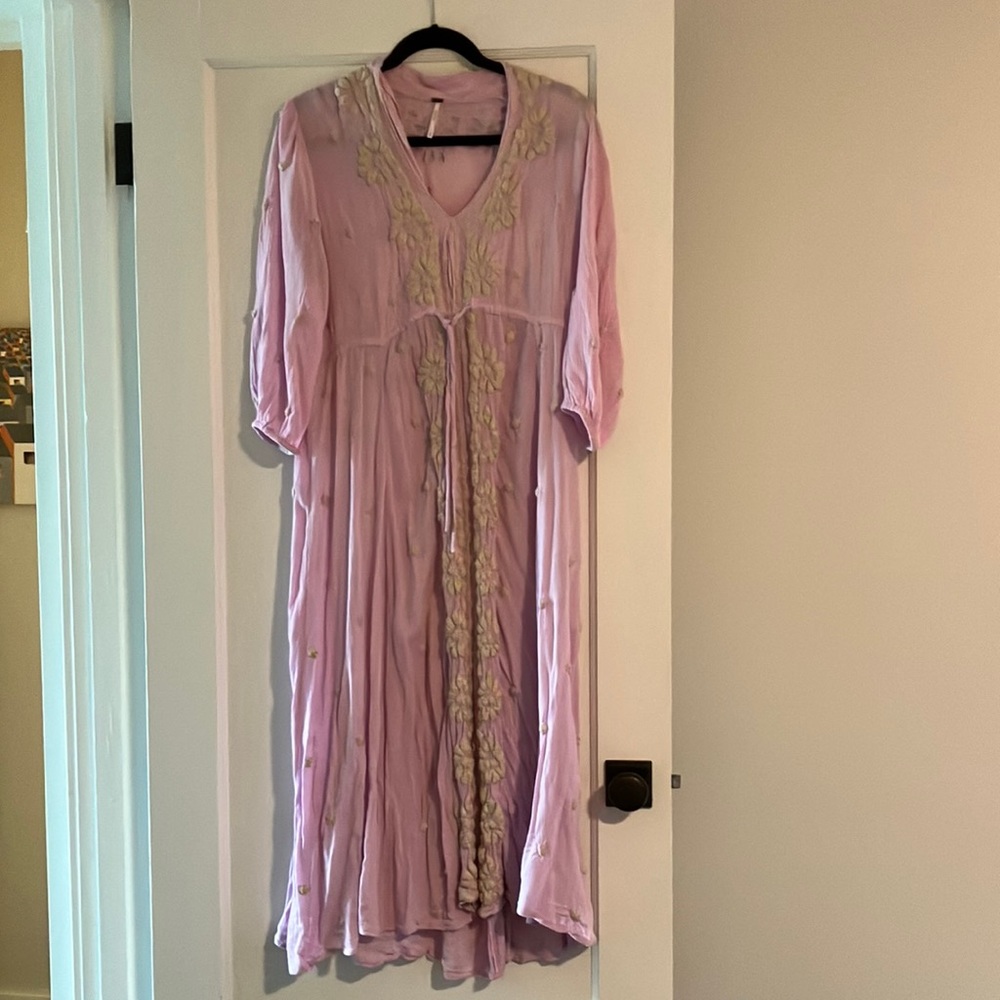 Free People Embroidered Fable Midi Dress